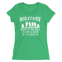 Military Hurry Up and Wait Lifestyle | Premium Womens T-Shirt