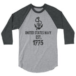 United States Navy Est 1775 | Premium Men's 3/4 Sleeve Shirt