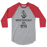 United States Navy Est 1775 | Premium Men's 3/4 Sleeve Shirt