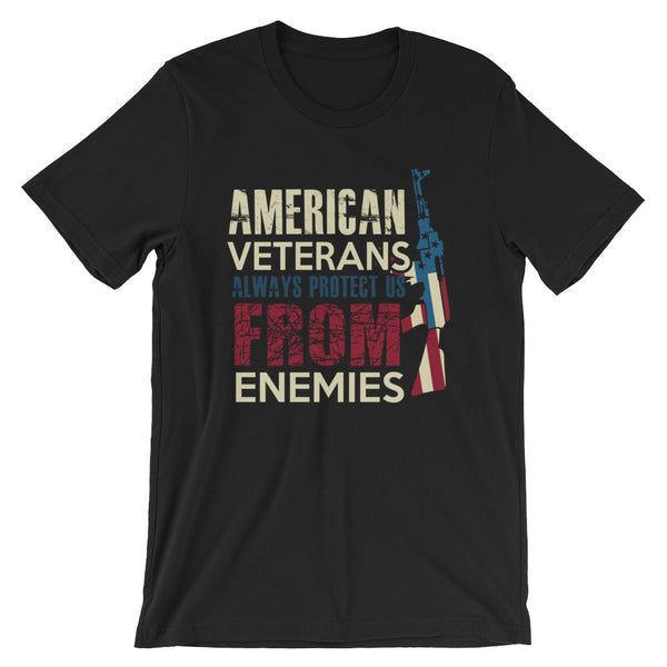 American Veterans Alway Protect From Enemies | Premium Mens T-Shirt