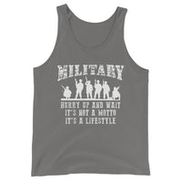 Military Hurry Up And Wait | Premium Mens Tank