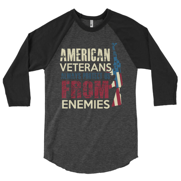 American Veterans Always Protect | Premium Men's 3/4 Sleeve Shirt
