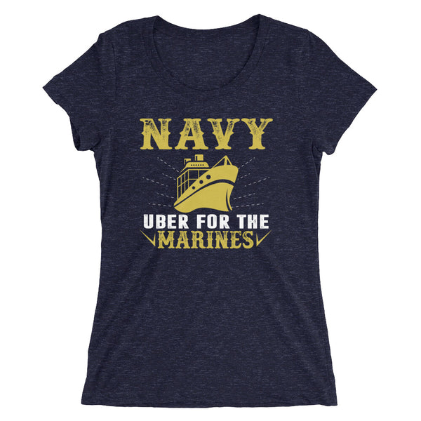 Navy Uber For The Marines | Premium Womens T-Shirt