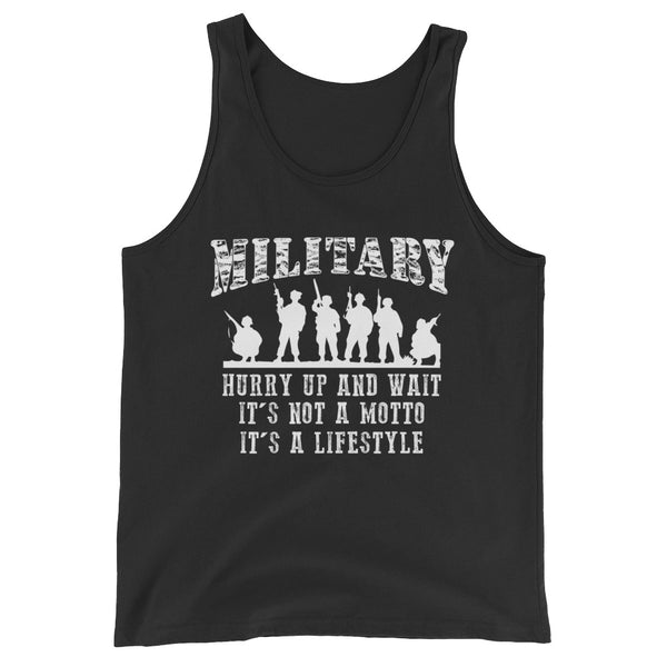 Military Hurry Up And Wait | Premium Mens Tank